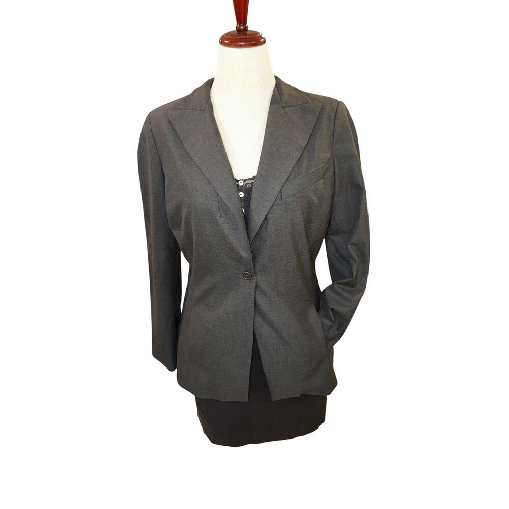 Bill Blass New York Dark Charcoal‎ Blazer Jacket Size 12